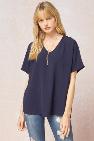 Asymmetric V-Neck Top