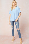 Asymmetric V-Neck Top