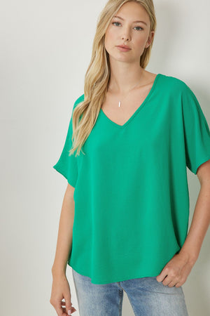 Asymmetric V-Neck Top