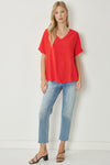 Asymmetric V-Neck Top