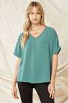 Asymmetric V-Neck Top