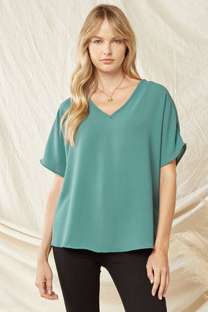 Asymmetric V-Neck Top