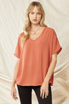 Asymmetric V-Neck Top
