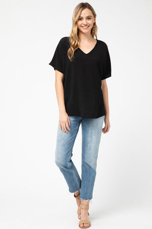 Asymmetric V-Neck Top