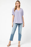 Asymmetric V-Neck Top - Free Souls Boutique