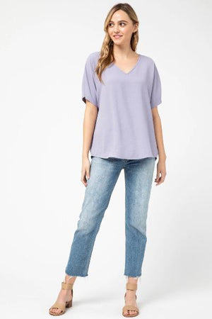 Asymmetric V-Neck Top - Free Souls Boutique