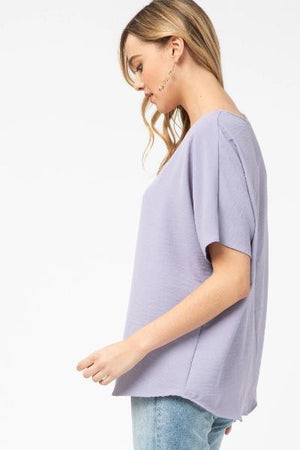 Asymmetric V-Neck Top - Free Souls Boutique