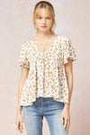 SS Cheetah Print Babydoll Top