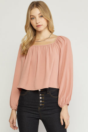 Back Tie Crop Woven Top