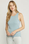 Solid Ribbed Racerback Tank Top
