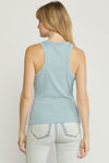 Solid Ribbed Racerback Tank Top