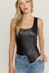 Sleeveless Leather Bodysuit