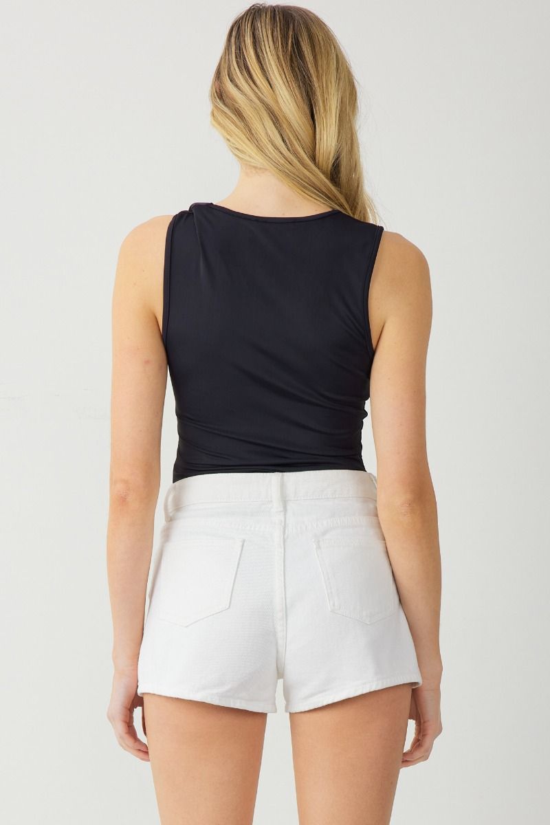 Sleeveless Twist Detail Bodysuit