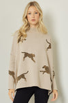 Cheetah Mock Neck Sweater
