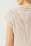 Roll Trim Pointelle Sweater Top