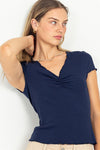 Ruched Bust Ribbed Top
