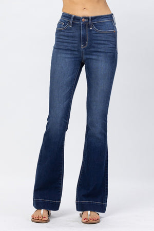 Hi-Rise 2 Inch Hem Flare Jeans