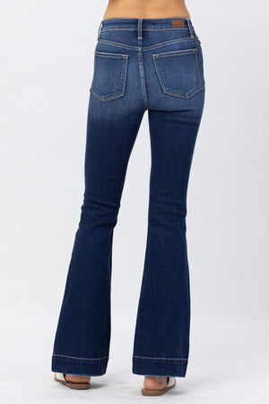 Hi-Rise 2 Inch Hem Flare Jeans