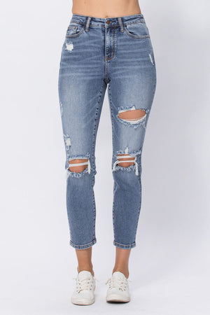 Peyton Hi Rise Destroyed Slim Fit Jeans