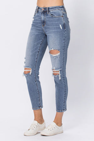 Peyton Hi Rise Destroyed Slim Fit Jeans