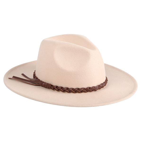 Debbie Braided Band Wide Brim Hat