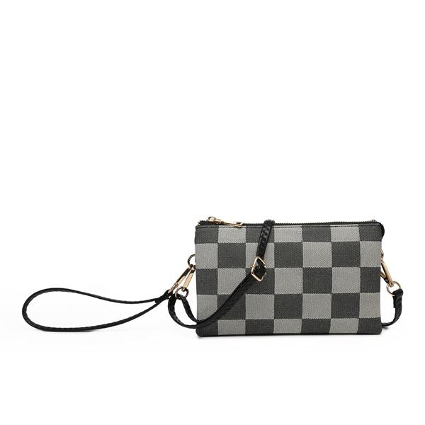 Riley Checkerboard Plaid Clutch/Crossbody/Wristlet Purse