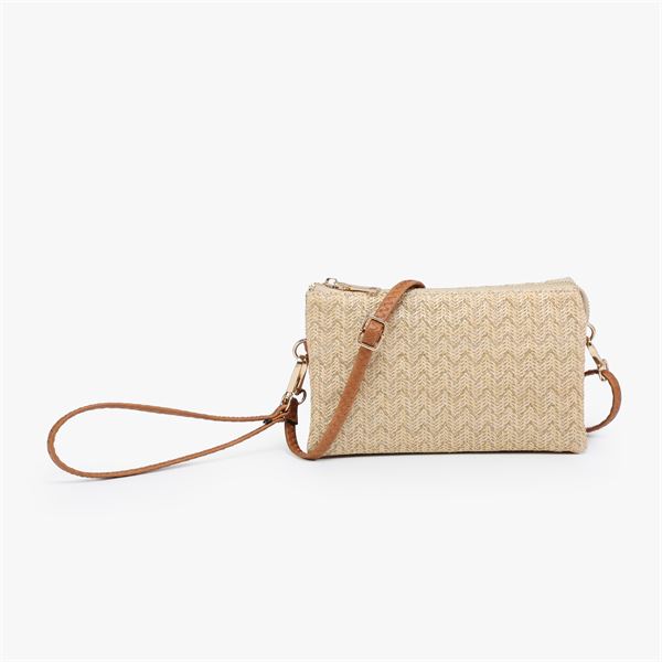 Riley Straw Clutch/Crossbody/Wristlet Purse