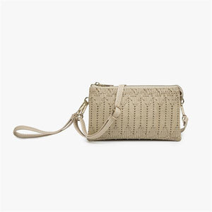 Riley Woven Herringbone Clutch/Crossbody/Wristlet Purse
