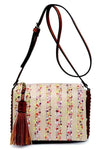 Sabrina Side Stitch Crossbody Bag With Tassel