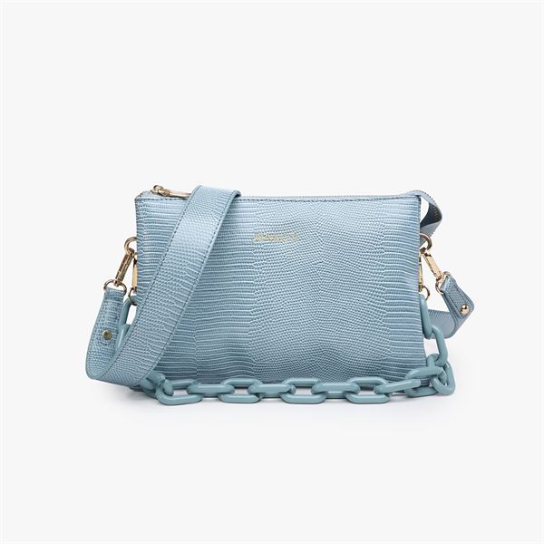 Izzy Lizard Chain Strap Clutch/Crossbody/Wristlet Purse