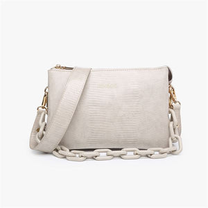 Izzy Lizard Chain Strap Clutch/Crossbody/Wristlet Purse