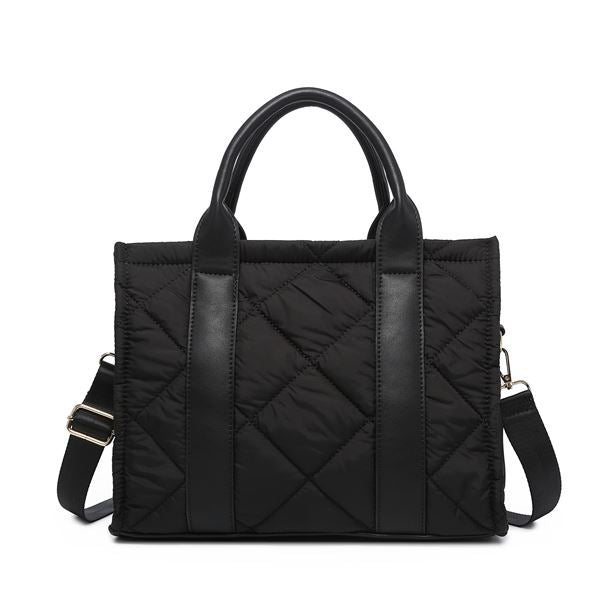 Claire Quilted Nylon Satchel Bag