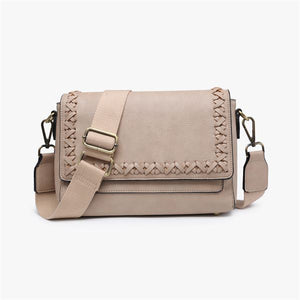 Francesca Whipstitch Flapover Crossbody Bag