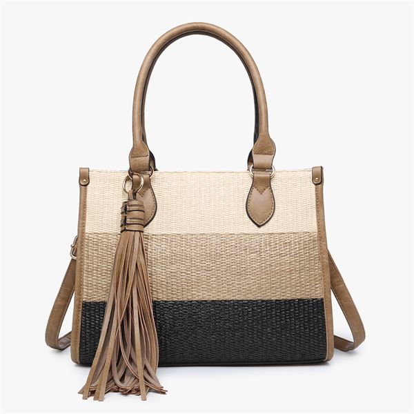 Alma Woven Stripe Satchel Bag