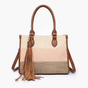 Alma Woven Stripe Satchel Bag