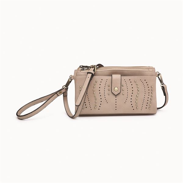 Ayra Studded Zipper Wallet Clutch Crossbody