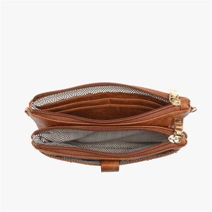 Ayra Studded Zipper Wallet Clutch Crossbody