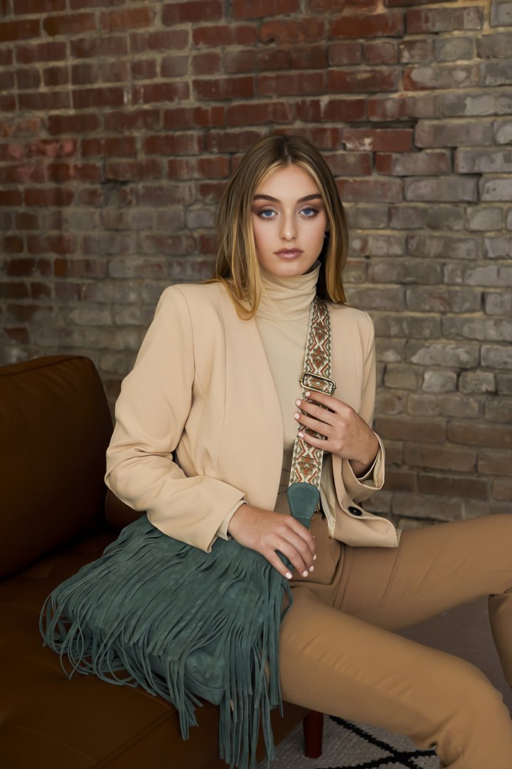 Sadie Fringe Crossbody Bag With Guitar Strap