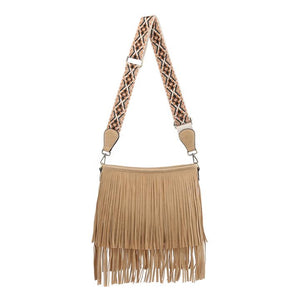 Sadie Fringe Crossbody Bag With Guitar Strap