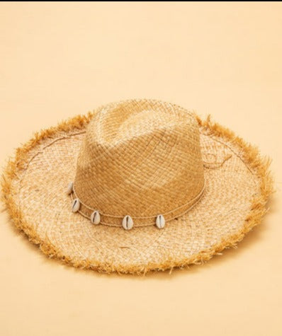 Mason Seashell Band Straw Fedora Hat