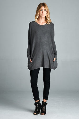 Drape Pocket Sweater - Free Souls Boutique