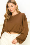 Cinch Waist LS Crop Top