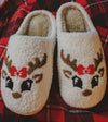 Reindeer Face Sherpa Slippers