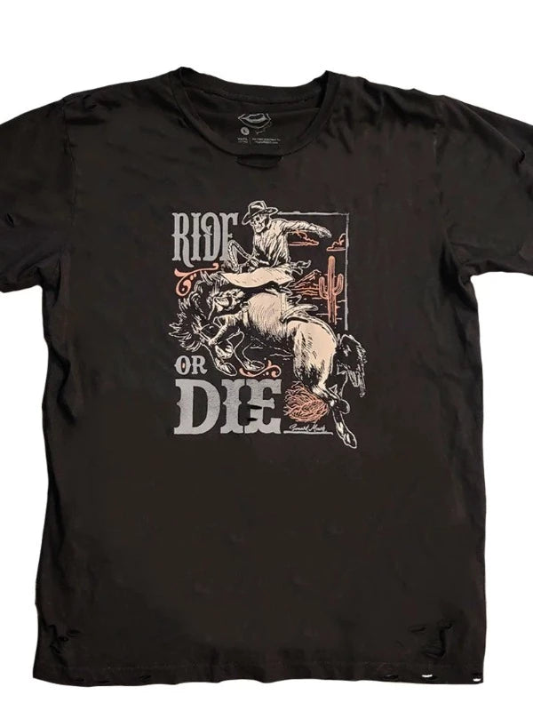 Ride or Die Distressed Graphic Tee