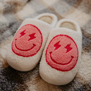 Smiley Face Lightning Slippers