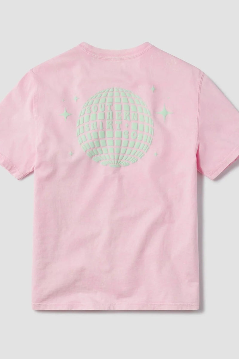 On Beat Puff Print Disco Ball SS Graphic Tee