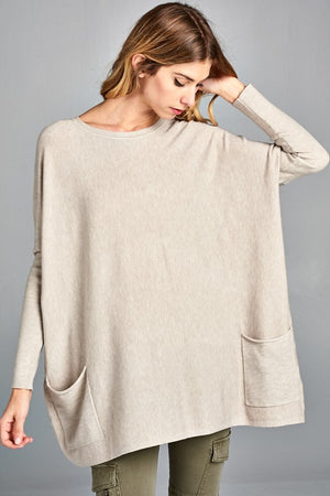 Drape Pocket Sweater - Free Souls Boutique