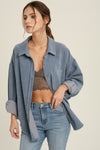 Corduroy Button Front Shirt Jacket